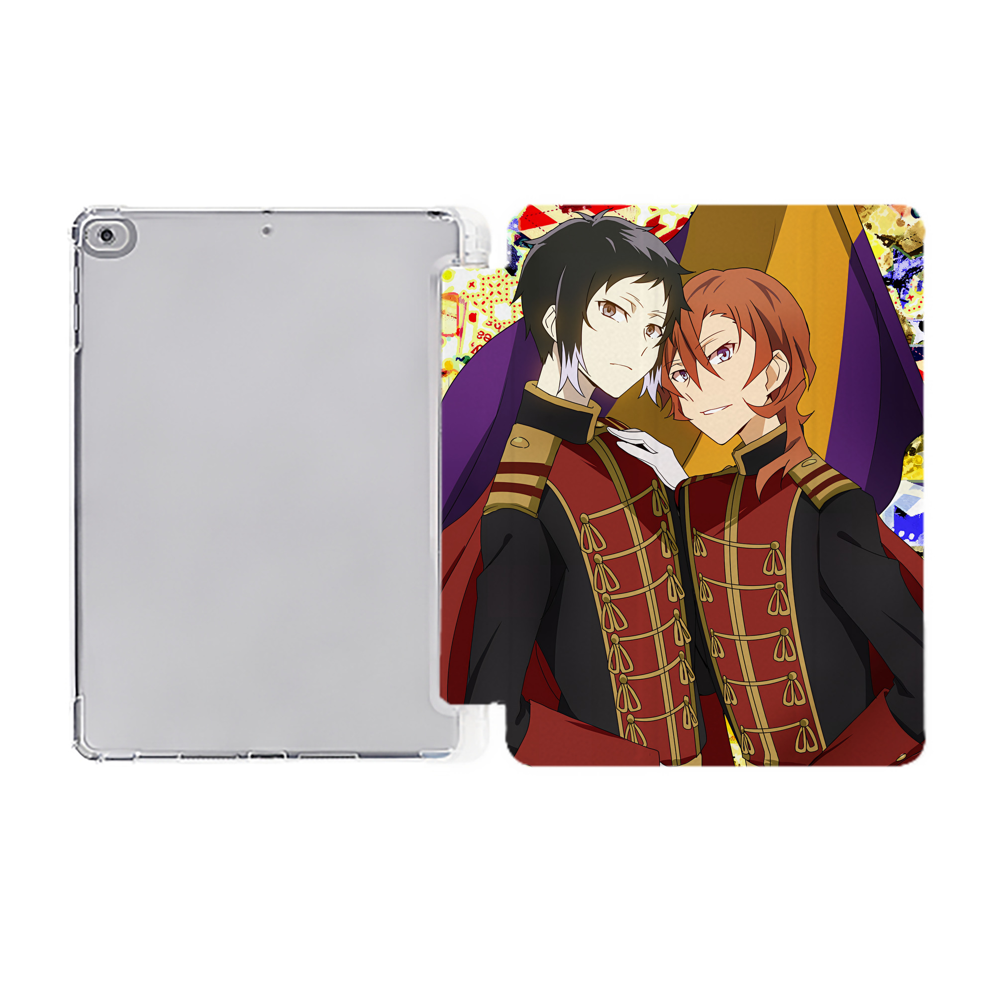 （画像用） 文豪ストレイドッグス Bungo Stray Dogs IPad ケース ペン収納付き 三つ折りスタンド PUレザー×シリコン 対応機種9.5/10.5/10.9インチ